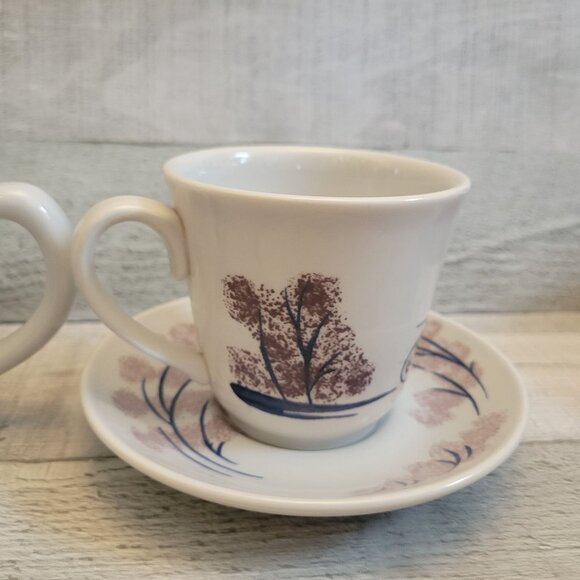 Williamsburg Chowning's Tavern  Peacock Tea Set With Teapot Two Cups & Saucers - Picture 6 of 16